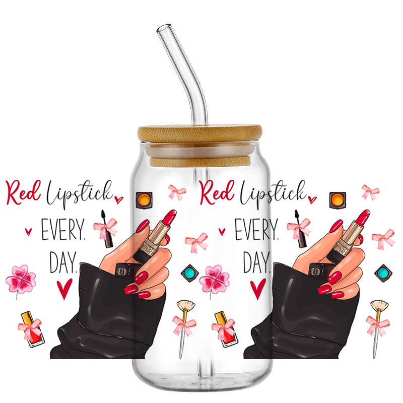 Home Decor Logo - ออกแบบสติกเกอร์ UV DTF สำหรับเครื่องสำอางผู้หญิง สำหรับแก้วน้ำขนาด 16