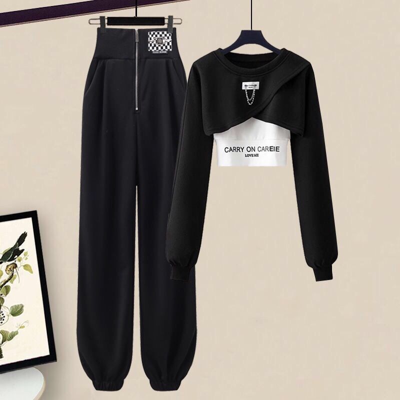 Home Decor Zara - เกาหลีElegantชุดกีฬาผู้หญิงฤดูใบไม้ผลิฤดูใบไม้ร่วงแฟชั่นสั้นเสื้อ + Suspenders + กางเกงสามชิ้นหญิงชุด