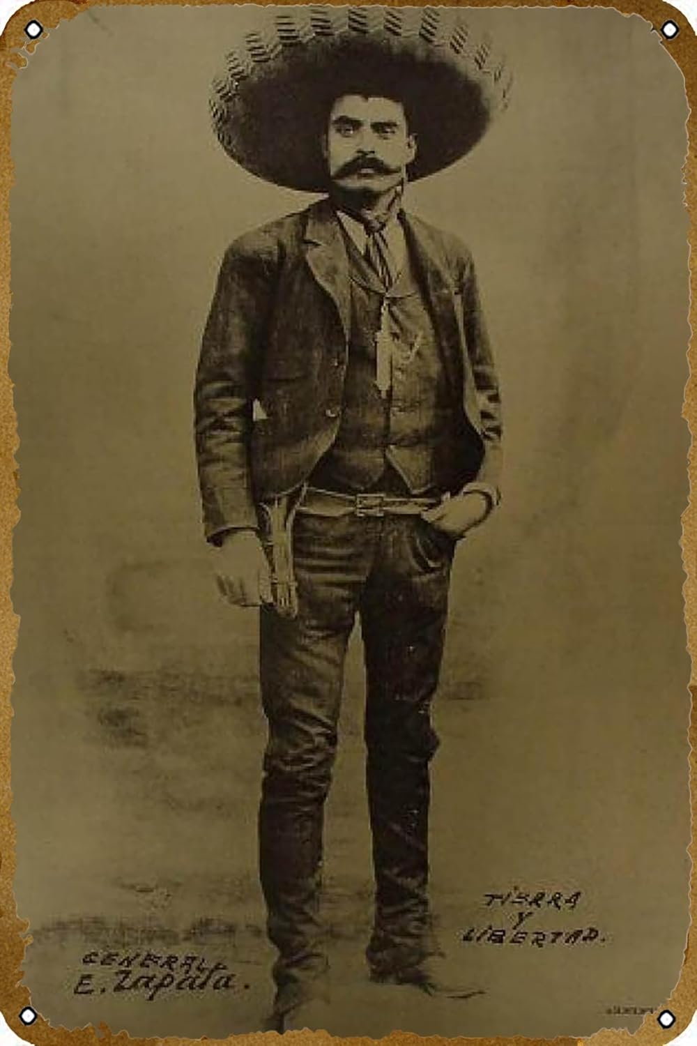 Home Decor Logo - โปสเตอร์ EMILIANO ZAPATA ZICO-1721 โลโก้โลหะสไตล์เรโทร บาร์