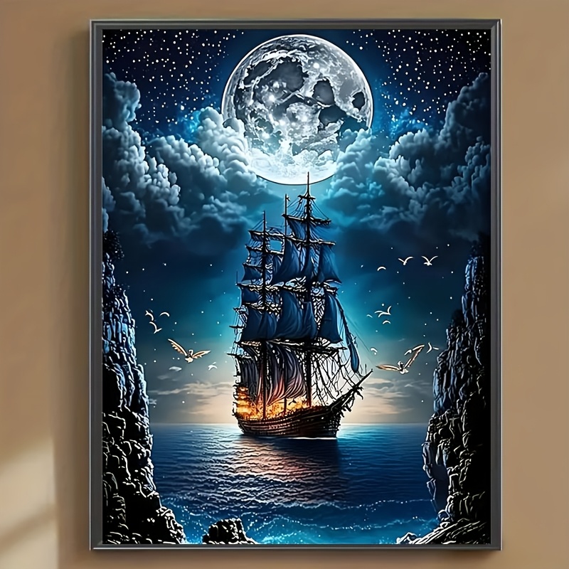 Home Decor Under 500 - 500/1000/1200/2000PCS ปริศนาสำหรับผู้ใหญ่, เรือสำราญในมหาสมุทรภายใต้ท้องฟ้าเต็มไปด้วยดวงดาวจิ๊กซอว์ปริศนาเกมการศึกษาของตกแต่งบ้านของขวัญ