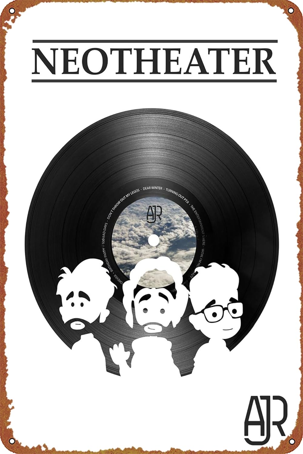 Home Decor Logo - โปสเตอร์อัลบั้ม AJR New Theatre Music โลโก้โลหะดีบุกสไตล์เรโทร