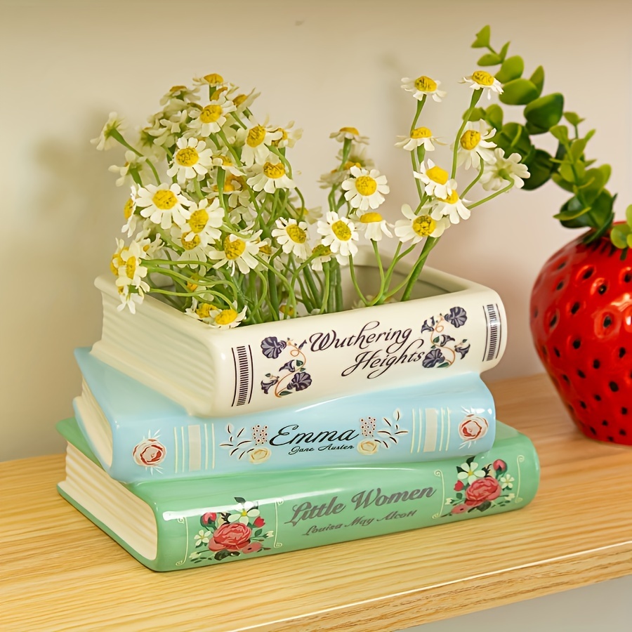 แจกันเซรามิครูปหนังสือสามชั้น  - Home Decor Dopamine บทวิจารณ์และราคา