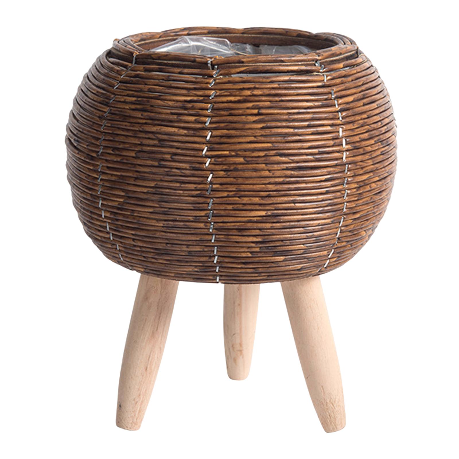 ตะกร้าสานพร้อมขาตั้ง กระถางดอก - Home Decor Rattan บทวิจารณ์และราคา