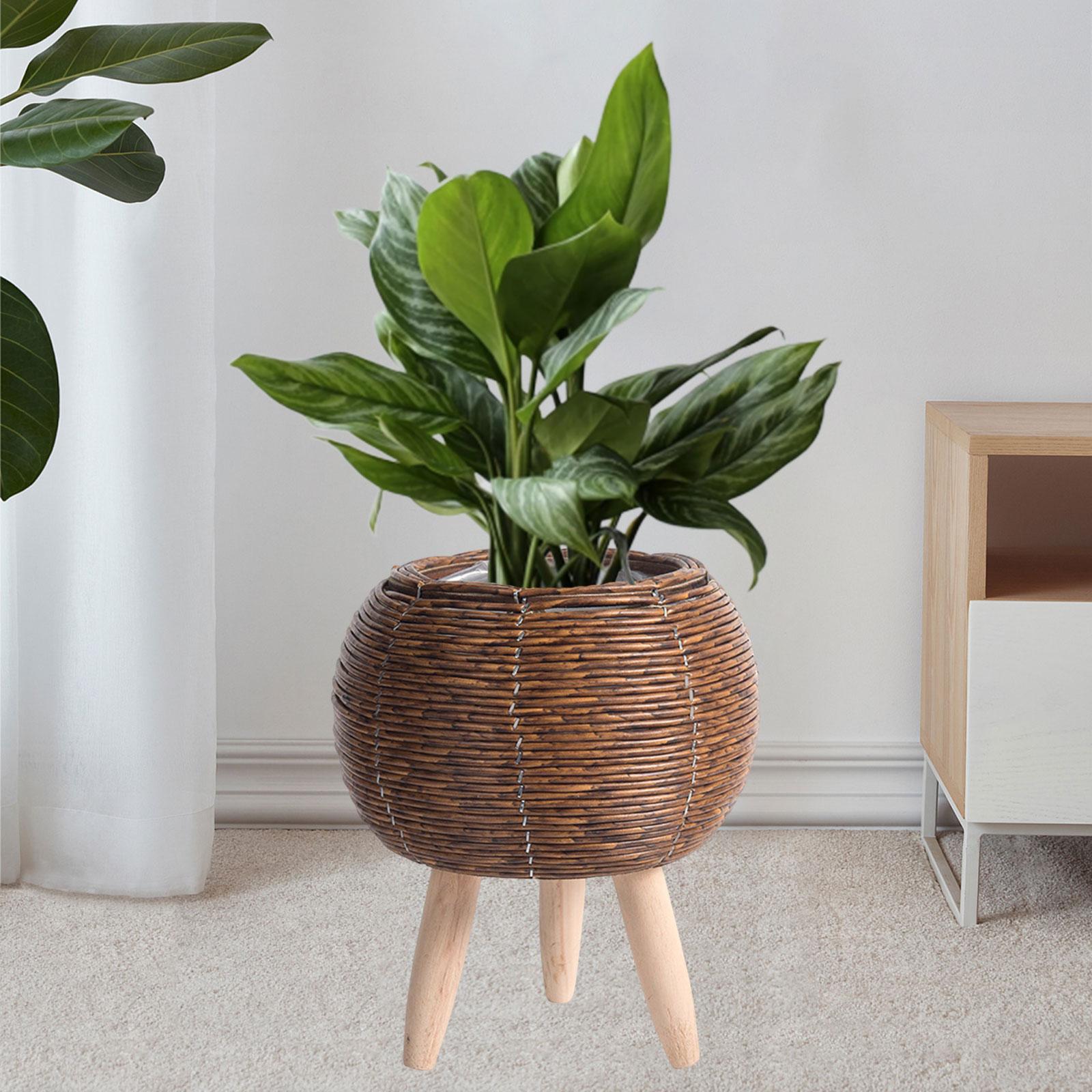 ตะกร้าสานพร้อมขาตั้ง กระถางดอก - Home Decor Rattan บทวิจารณ์และราคา