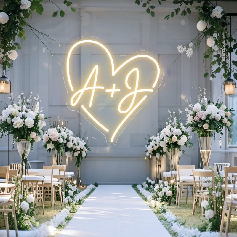 CUSTOM Initials หัวใจ LED Neon - Home Christmas Decor บทวิจารณ์และราคา