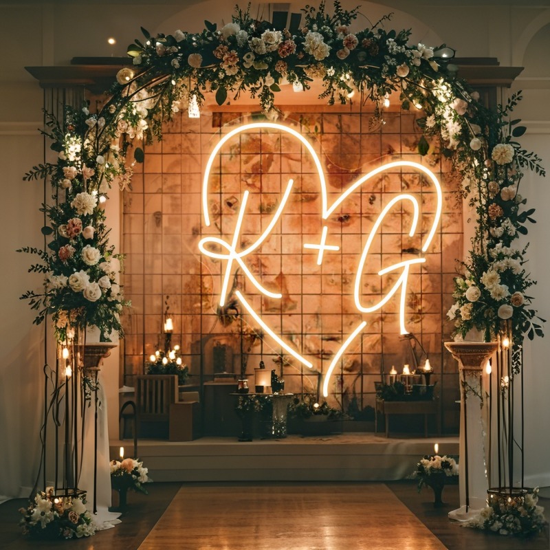 CUSTOM Initials หัวใจ LED Neon - Home Christmas Decor บทวิจารณ์และราคา