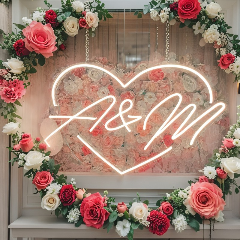 CUSTOM Initials หัวใจ LED Neon - Home Christmas Decor บทวิจารณ์และราคา
