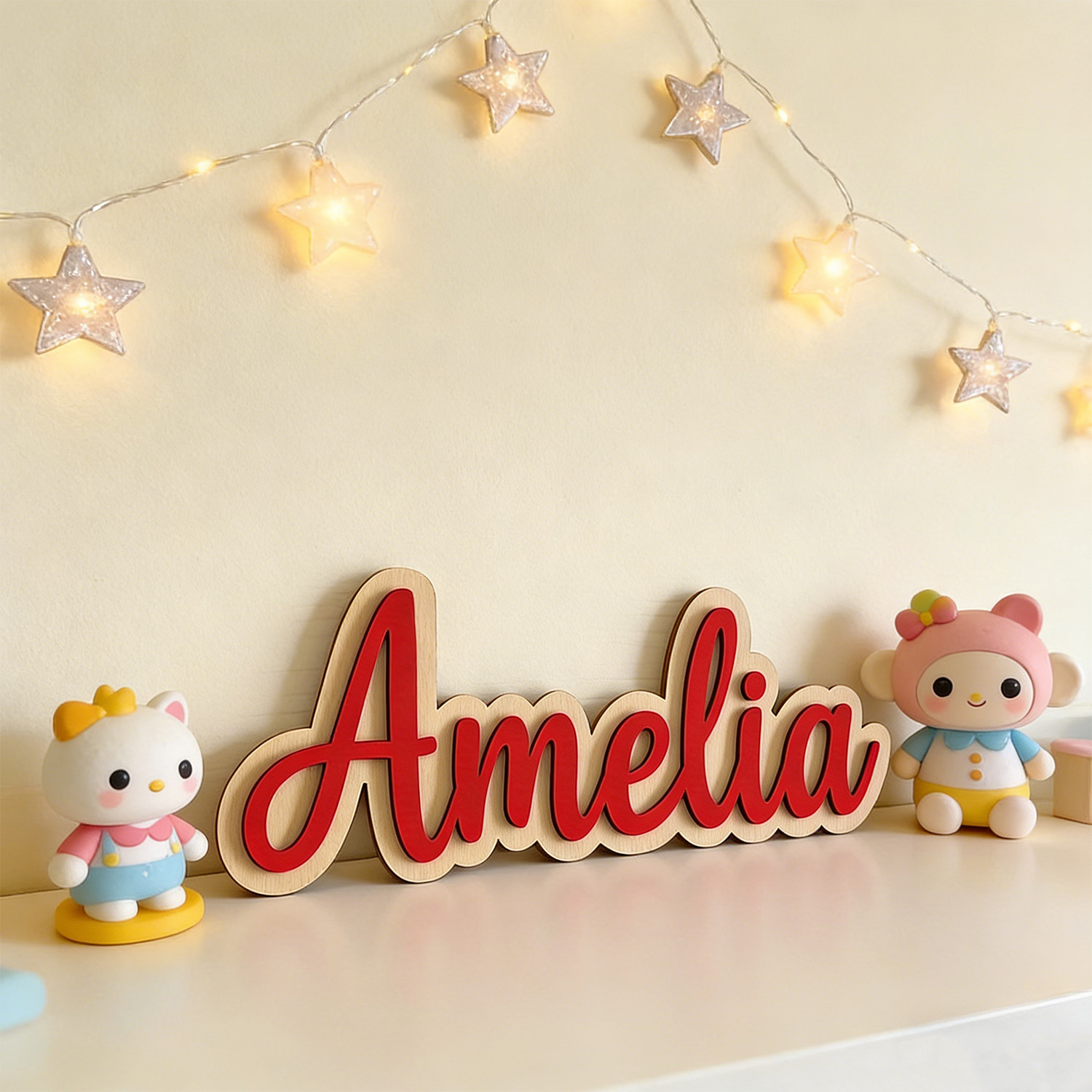 ป้ายชื่อสกุลไม้สองชั้นแบบกำหนด - Home Christmas Decor บทวิจารณ์และราคา